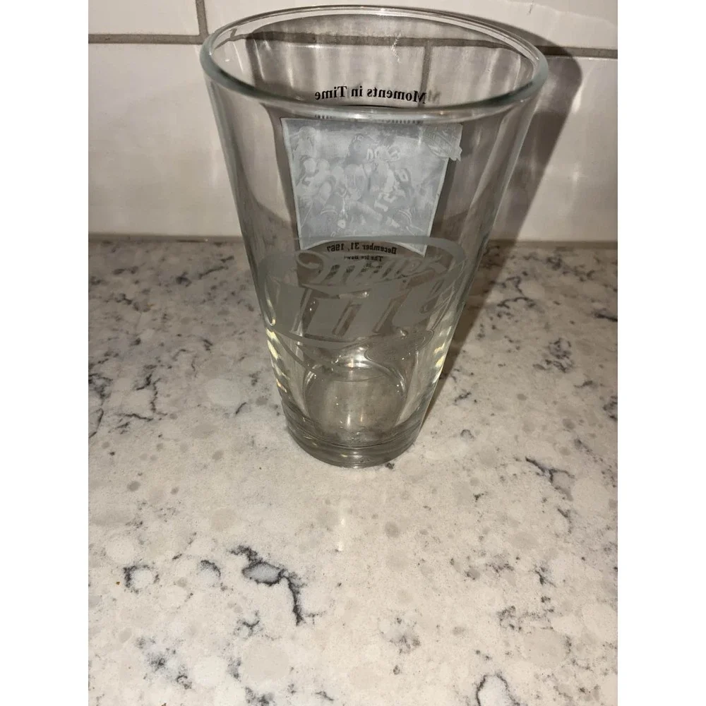 Packers Miller Lite Pint Beer Glass Ice Bowl 1967 Lambeau 50th‎